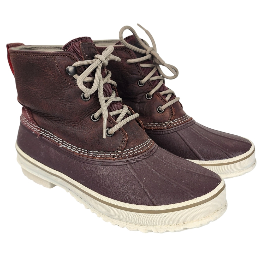 UGG Waterproof Leather Duck Boot Burgundy Men Size 7.5